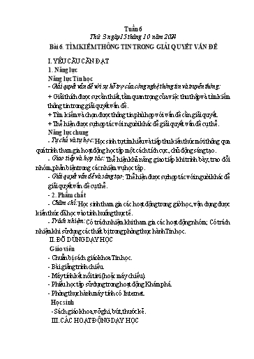 Giáo án Tin học 5 - Tuần 6 - Năm học 2024-2025