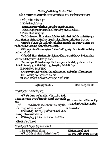 Giáo án Tin học 5 - Tuần 9 - Năm học 2024-2025