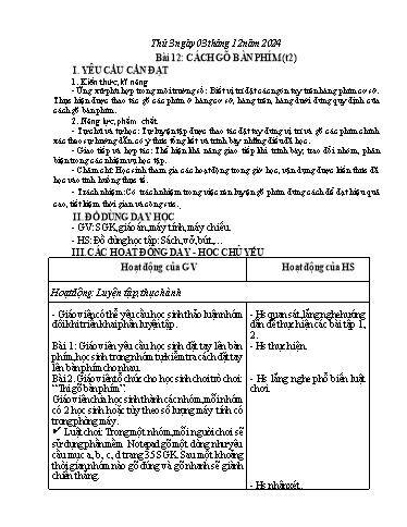 Giáo án Tin học Lớp 4 - Tuần 13 - Năm học 2024-2025