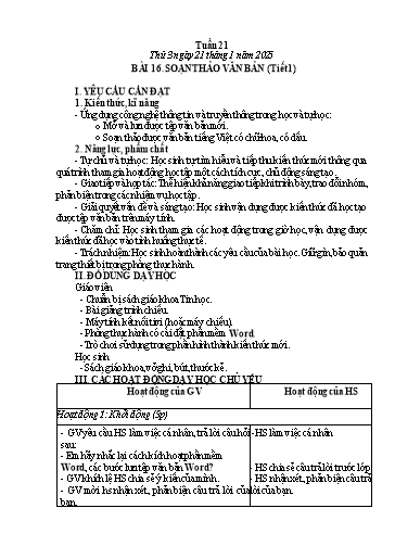 Giáo án Tin học Lớp 5 - Tuần 21 - Năm học 2024-2025