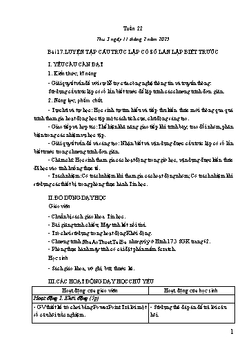 Giáo án Tin học Lớp 5 - Tuần 22 - Bài 17 - Năm học 2024-2025